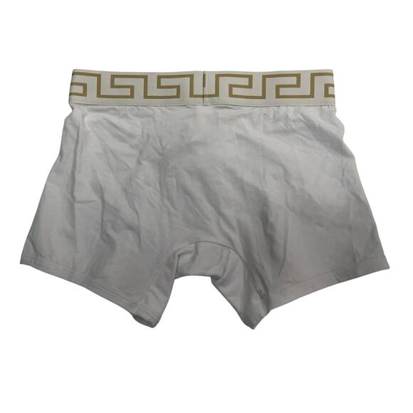 M2-24 VERSACE Men's Greca Boxer Briefs Cotton Stretch White Size 4/30-32/S - Picture 3 of 11